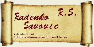 Radenko Savović vizit kartica